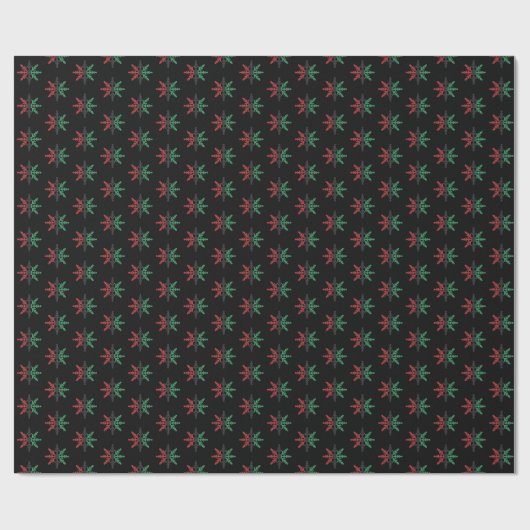 Red Black Green Snowflakes Pattern Kwanzaa Cadeaupapier (Vlak)
