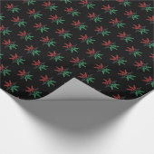 Red Black Green Snowflakes Pattern Kwanzaa Cadeaupapier (Hoek)