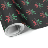 Red Black Green Snowflakes Pattern Kwanzaa Cadeaupapier (Rol Hoek)