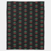 Red Black Green Snowflakes Pattern Kwanzaa Fleece Deken (Voorkant)