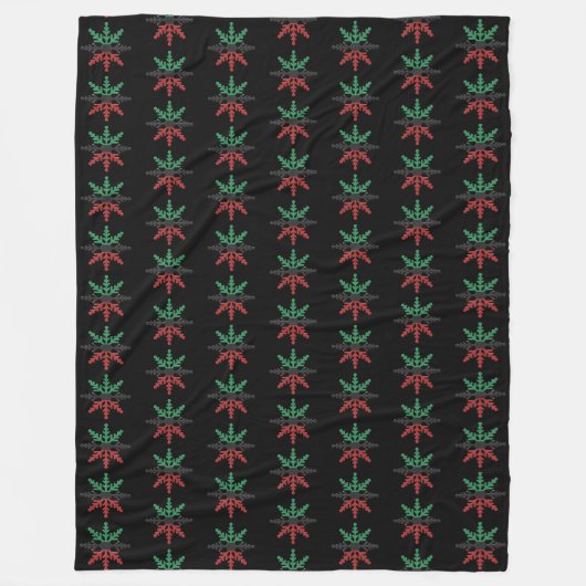 Red Black Green Snowflakes Pattern Kwanzaa Fleece Deken (Voorkant)