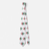 Red Black Green Snowflakes Pattern Kwanzaa Neck Ti Stropdas (Voorkant)