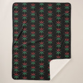 Red Black Green Snowflakes Pattern Kwanzaa Sherpa Deken (Voorkant)