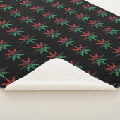 Red Black Green Snowflakes Pattern Kwanzaa Sherpa Deken (3/4)