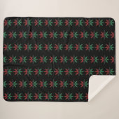 Red Black Green Snowflakes Pattern Kwanzaa Sherpa Deken (Voorkant (horizontaal))