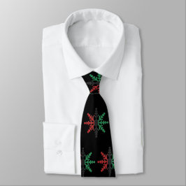 Red Black Green Snowflakes Pattern Kwanzaa Stropdas