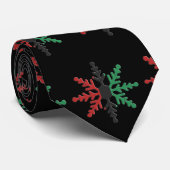Red Black Green Snowflakes Pattern Kwanzaa Stropdas (Opgerold)