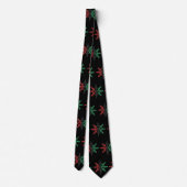 Red Black Green Snowflakes Pattern Kwanzaa Stropdas (Achterkant)