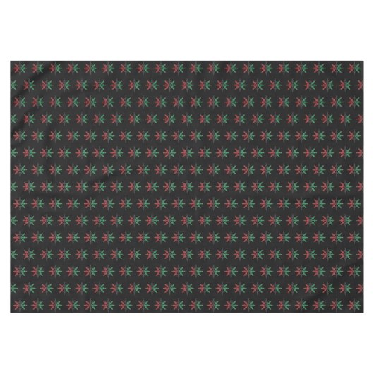 Red Black Green Snowflakes Pattern Kwanzaa Tablecl Tafelkleed (Voorkant (Horizontaal))