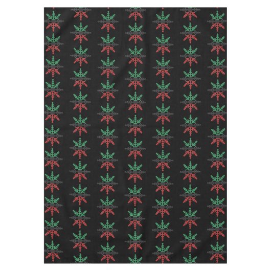 Red Black Green Snowflakes Pattern Kwanzaa Tafelkleed (Voorkant)