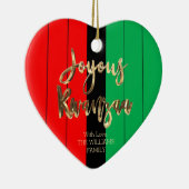 Red Black Green Striped Pattern Joyous Kwanzaa Keramisch Ornament (Rechts)