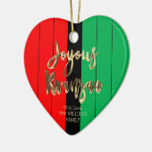 Red Black Green Striped Pattern Joyous Kwanzaa Keramisch Ornament (Links)
