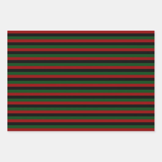 Red Black Green Stripes Happy Kwanzaa Pan African Inpakpapier Vel (Voorkant)