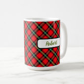 Red Black Green Tartan Pset Persoonlijk Mug Koffiemok (Voorkant rechts)