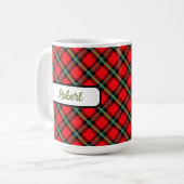 Red Black Green Tartan Pset Persoonlijk Mug Koffiemok (Voorkant links)