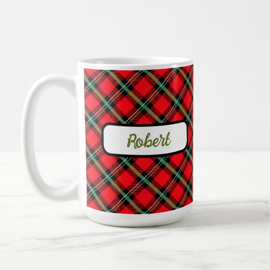 Red Black Green Tartan Pset Persoonlijk Mug Koffiemok (Links)