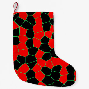 Red Black Green Trendy Pattern Kleine Kerstsok