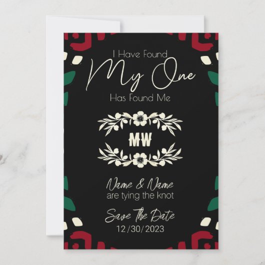Red Black Green Tribal African Save the Date (Voorkant)