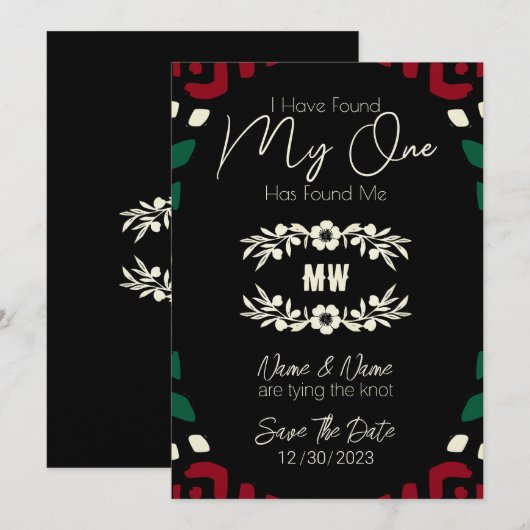 Red Black Green Tribal African Save the Date (Voorkant / Achterkant)