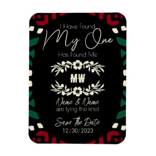 Red Black Green Tribal African Save the Date Magneet