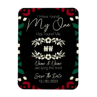 Red Black Green Tribal African Save the Date Magneet