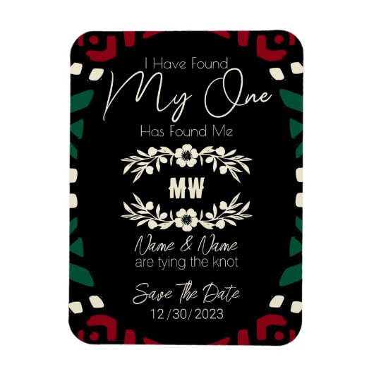 Red Black Green Tribal African Save the Date Magneet (Verticaal)