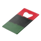 Red Black Green Waterverf Creditkaart Flessenopener (Voorkant Gekanteld)