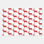 Red Black & Green Woodland Stag White Inpakpapier Vel (Voorkant)