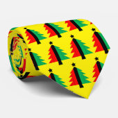 Red Black Green Yellow Kwanzaa kerstboom Stropdas (Opgerold)