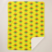 Red Black Green Yellow Snowflakes Pattern Kwanzaa Sherpa Deken (Voorkant)
