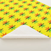 Red Black Green Yellow Snowflakes Pattern Kwanzaa Sherpa Deken (3/4)