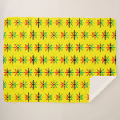 Red Black Green Yellow Snowflakes Pattern Kwanzaa Sherpa Deken (Voorkant (horizontaal))