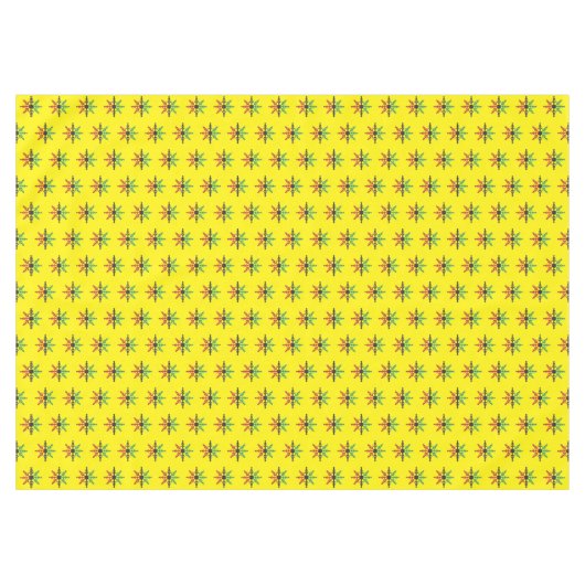 Red Black Green Yellow Snowflakes Pattern Kwanzaa Tafelkleed (Voorkant (Horizontaal))