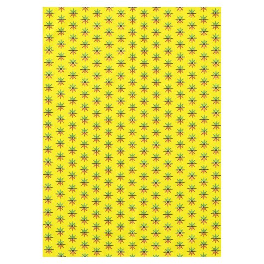 Red Black Green Yellow Snowflakes Pattern Kwanzaa Tafelkleed (Voorkant)