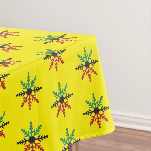 Red Black Green Yellow Snowflakes Pattern Kwanzaa Tafelkleed (Voorbeeld)