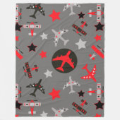 Red Black Grey Airplantern Pattern Fleece Deken (Voorkant)