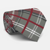 Red Black Grey Plaid Striped Diagonal Pattern Stropdas (Opgerold)
