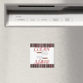 Red Black & Grey Striped Clean of Dirty Dishwasmac Magneet (Insitu (Vaatwasser))