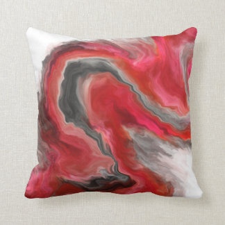 Red Black Grey Tone Fluid Art Swirl Kussen
