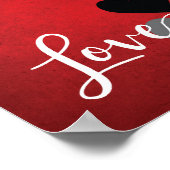 Red Black Grey White Kitchen Quote LOVE Wall Art Poster (Hoek)