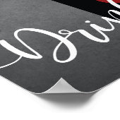 Red Black Grey White Kitchen Quote Wall Art Poster (Hoek)