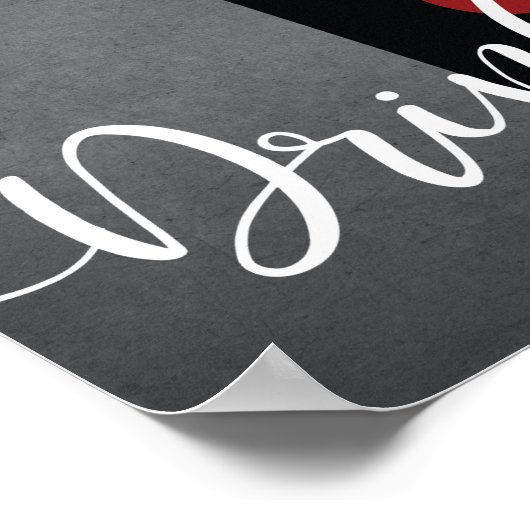 Red Black Grey White Kitchen Quote Wall Art Poster (Hoek)