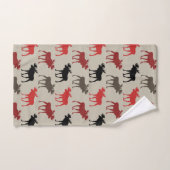 Red Black grijs Moose Patroon Bad Handdoek (Handdoek)
