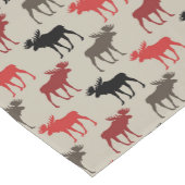 Red Black grijs Moose Patroon Korte Tafelloper (Hoek)
