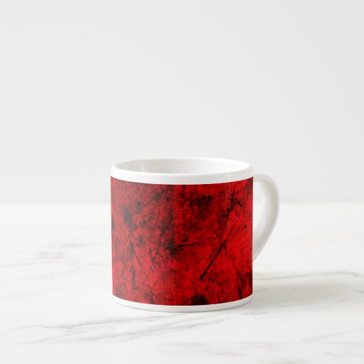 Red Black grunge abstracte digitale grafische kuns Espresso Kop (Voorkant rechts)