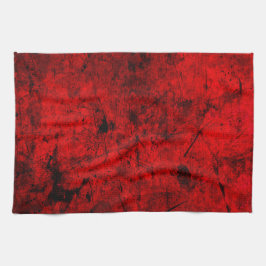 Red Black grunge abstracte digitale grafische kuns Theedoek