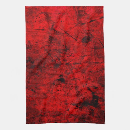 Red Black grunge abstracte digitale grafische kuns Theedoek (Verticaal)