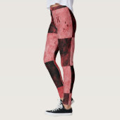 Red Black Grunge Tiles Monogram op maat Leggings (Links)