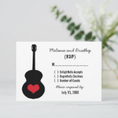 Red/Black Guitar Heart Response Kaart (Staand voorkant)