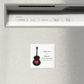 Red/Black Guitar Heart Save the Date Magnet (Insitu (Vaatwasser))